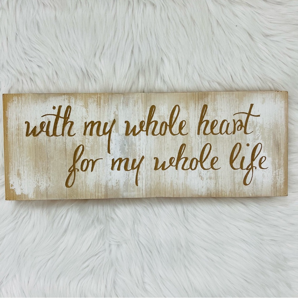 NWT! Splendid Home With My Whole Heart For My Whole Life Wood Block Wall Decor